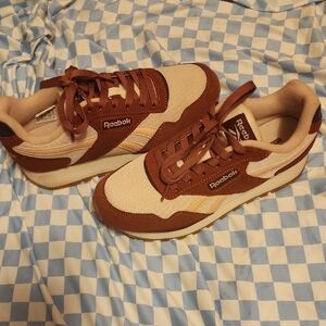 Reebok Tan and White Athletic Shoes